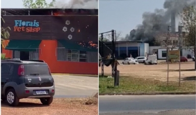 Incndio em petshop assusta moradores da regio do Parque das Naes.