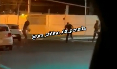 Vdeo registra momento em que homem desfere soco contra travesti em avenida de Cuiab