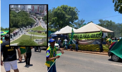 Caminhoneiros que ameaaram travar a BR-163 chegam na capital para se juntar aos manifestantes que pedem por interveno militar 2