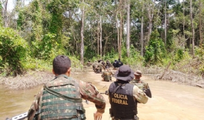 OD - Megaoperao da PF contra crimes ambientais em terras indgenas destri acampamentos e inutiliza escavadeiras 1