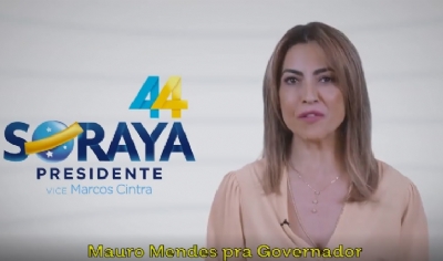 Soraya Thronicke pede votos para Mauro Mendes