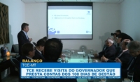 TCE recebe visita do governador que presta contas dos 100 dias